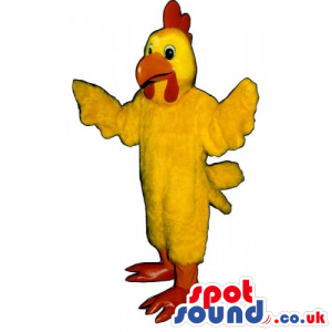 Customizable Yellow Rooster Mascot With A Red Comb - Custom