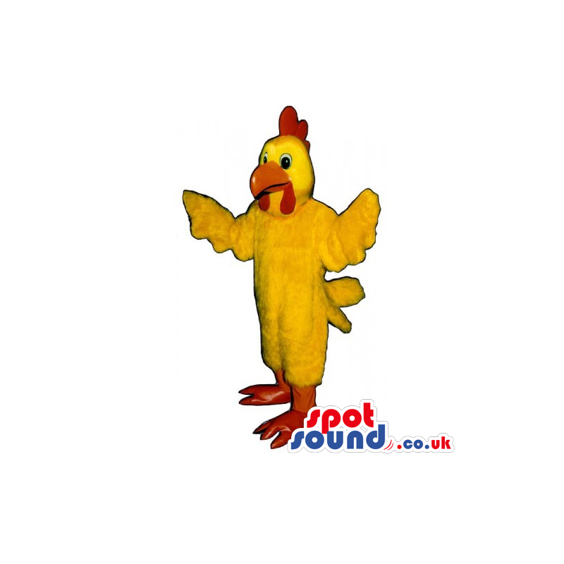 Customizable Yellow Rooster Mascot With A Red Comb - Custom