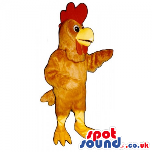 Customizable Brown Hen Mascot With A Red Comb And Yellow Legs -