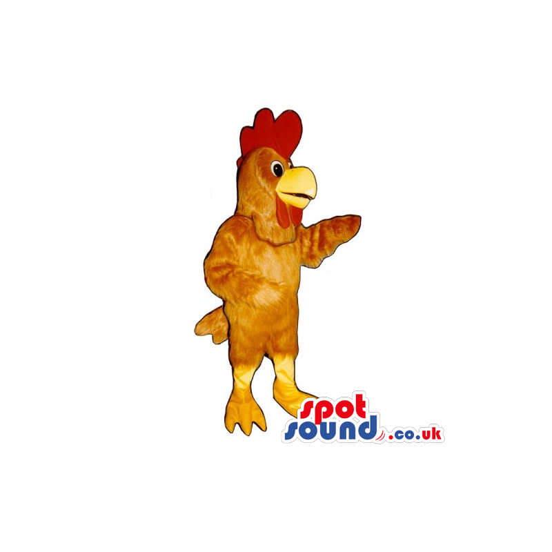 Customizable Brown Hen Mascot With A Red Comb And Yellow Legs -