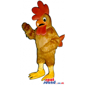 Customizable Brown Hen Mascot With A Red Comb And Yellow Legs -