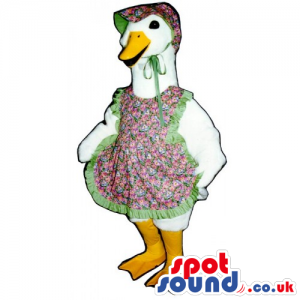 White Duck Jemima Character Mascot From Beatrix Potter Tales -