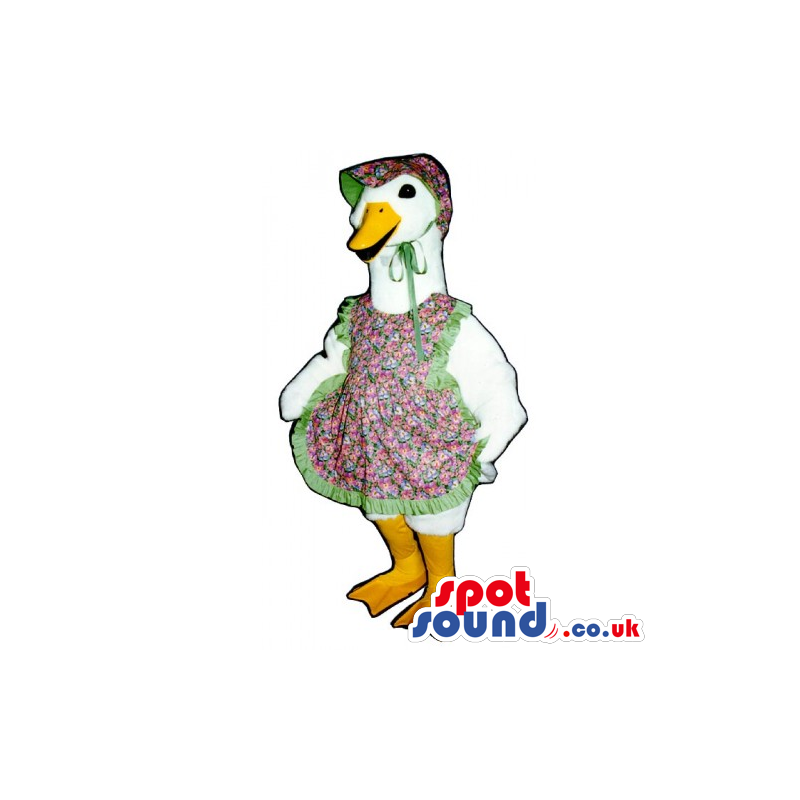 White Duck Jemima Character Mascot From Beatrix Potter Tales -