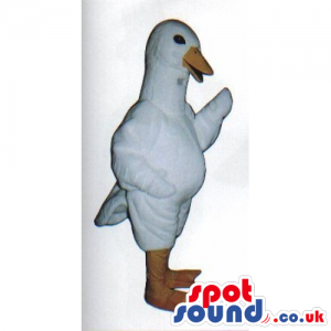 Plain White And Customizable Goose Farm Bird Mascot - Custom