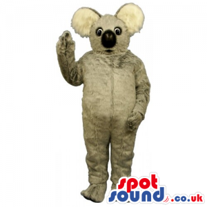 Customizable All Grey Koala Animal Mascot With Round Ears -