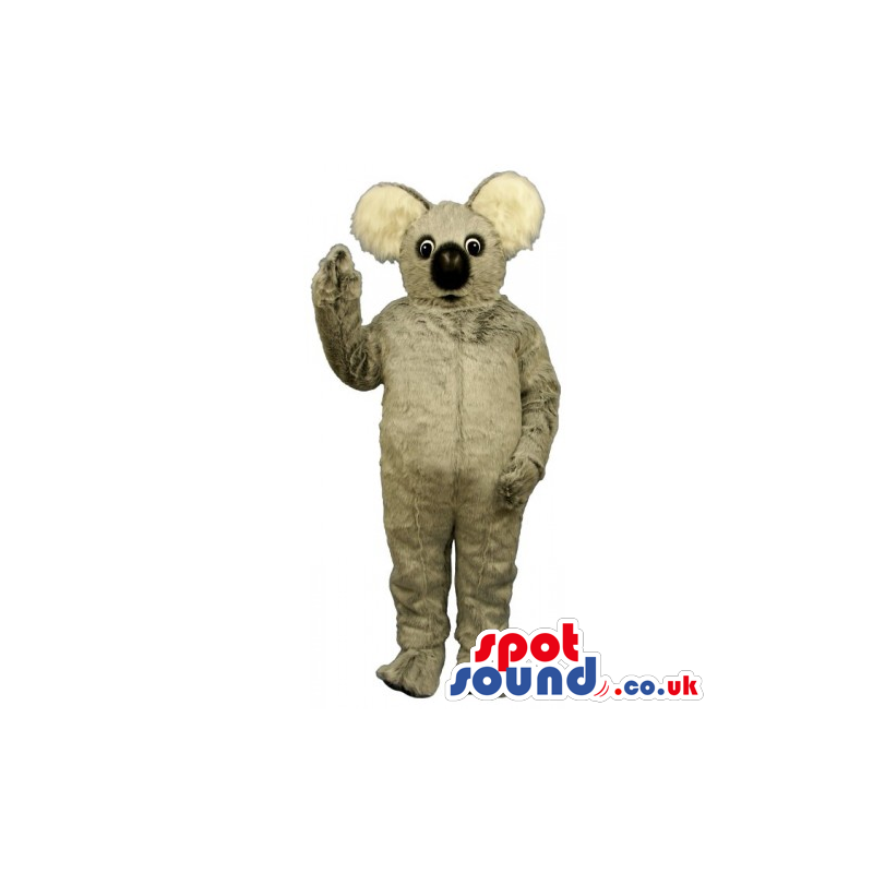 Customizable All Grey Koala Animal Mascot With Round Ears -