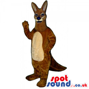 Customizable Brown Kangaroo Animal Mascot With Beige Belly For