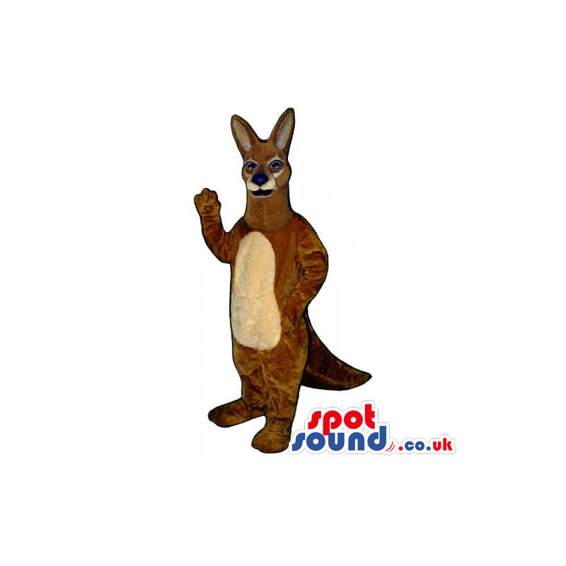 Customizable Brown Kangaroo Animal Mascot With Beige Belly For