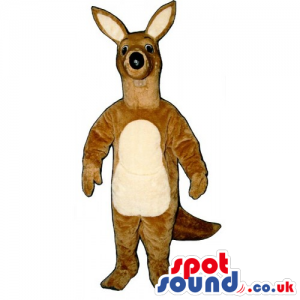 Customizable Light Brown Kangaroo Animal Mascot With Beige