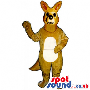 Customizable Brown Kangaroo Animal Mascot With Beige Belly -