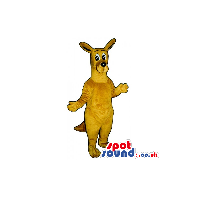 Customizable All Brown Kangaroo Animal Mascot With Cute Face -