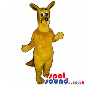 Customizable All Brown Kangaroo Animal Mascot With Cute Face -