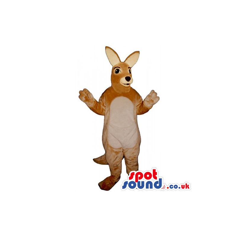 Customizable Light Brown Kangaroo Mascot With Cute Face -