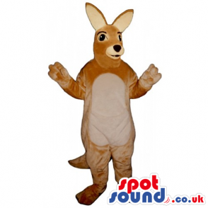 Customizable Light Brown Kangaroo Mascot With Cute Face -