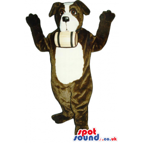 Customizable Brown And White Saint Bernard Dog Mascot - Custom