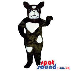 Customizable Black Dog Pet Mascot With White Spots - Custom