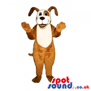 Customizable Funny Brown Dog Mascot With White Face - Custom