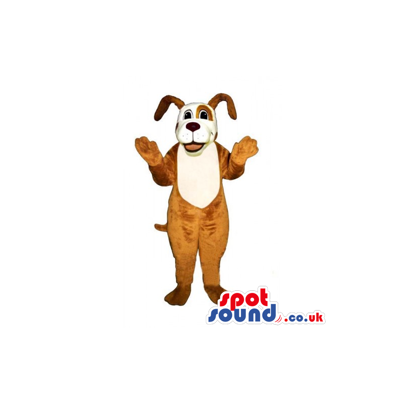 Customizable Funny Brown Dog Mascot With White Face - Custom