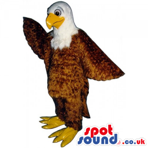 Friendly Customizable American Eagle Mascot With Closed Beak -