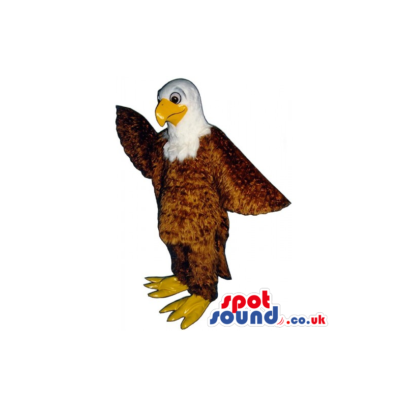 Friendly Customizable American Eagle Mascot With Closed Beak -