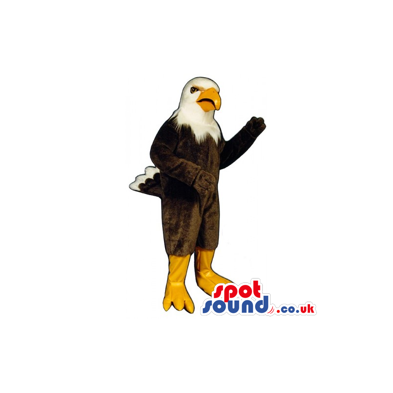 Customizable Majestic American Eagle Mascot With Yellow Beak -