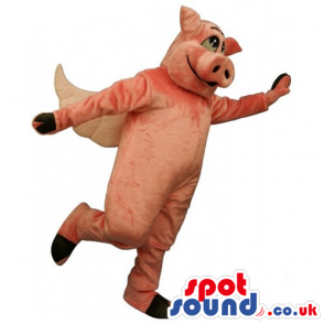 Customizable Plain Pig Animal Fantasy Mascot With Wings -