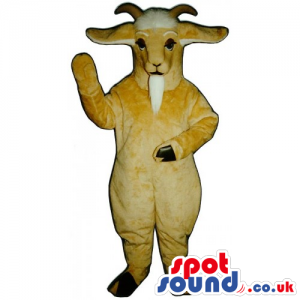 Customizable Plush Brown Goat Mascot With White Beard - Custom