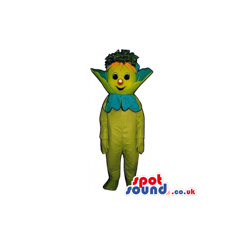 Customizable Green Creature Fantasy Mascot With Red Nose -