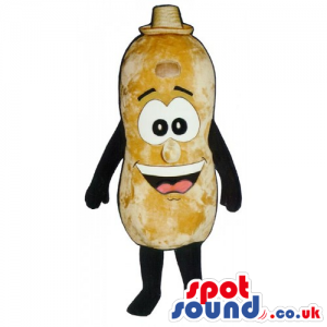 Customizable Peanut Mascot With Big Eyes And Smile - Custom