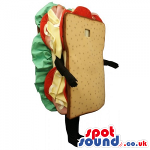 Customizable Sandwich Bread Loaf Food Mascot With No Face -