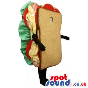 Customizable Sandwich Bread Loaf Food Mascot With No Face -