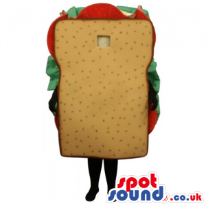 Customizable Sandwich Bread Loaf Food Mascot With No Face -