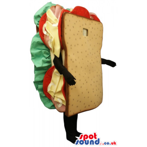 Customizable Sandwich Bread Loaf Food Mascot With No Face -