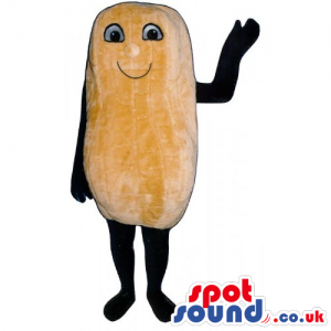 Customizable Brown Peanut Mascot With Cute Small Eyes - Custom