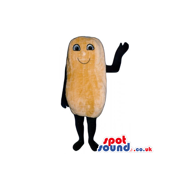 Customizable Brown Peanut Mascot With Cute Small Eyes - Custom