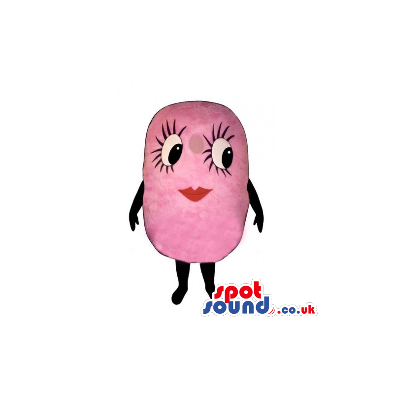 Buy Mascots Costumes in UK - Customizable Pink Marshmallow Mascot With Red  Lips And Eyelashes Sizes L (175-180CM)