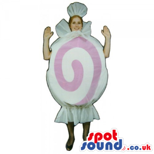 Customizable White Sweet Candy Mascot Or Adult Costume - Custom