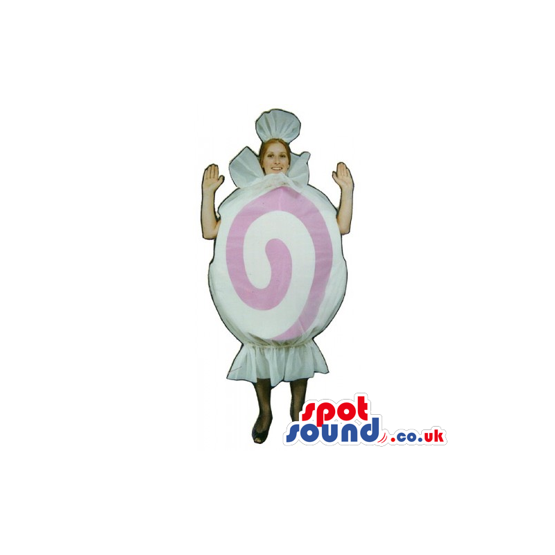 Customizable White Sweet Candy Mascot Or Adult Costume - Custom