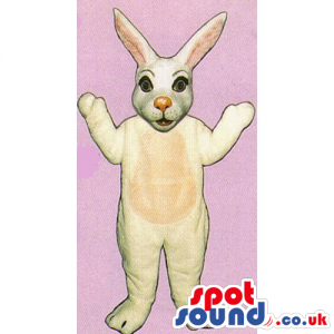 White Girl Rabbit Mascot Wearing A Pink Dress Or Apron - Custom