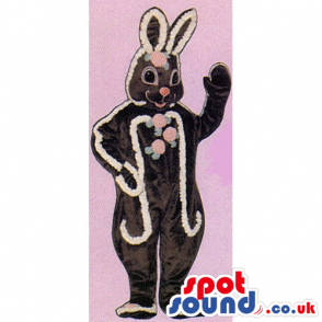 Brown Ginger Sweet Candy Rabbit Mascot With A Pink Nose -