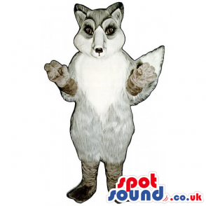 Customizable White And Grey Fox Wildlife Animal Mascot - Custom