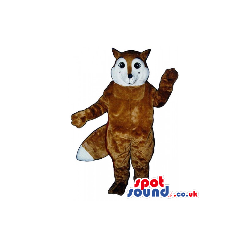 Customizable White And Brown Fox Wildlife Animal Mascot -