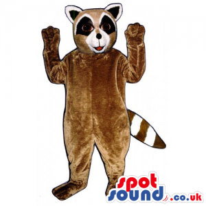 Customizable Raccoon Animal Mascot With Striped Tail - Custom