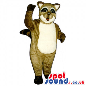 Customizable Brown Raccoon Animal Mascot With A White Belly -