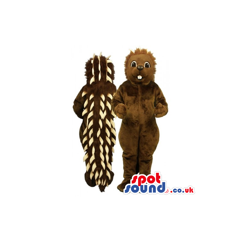 Customizable Brown Porcupine Plush Mascot With Spines - Custom