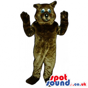 Customizable Dark Brown Cat Pet Mascot With Blue Eyes - Custom