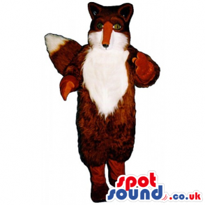 Customizable Plush Brown And White Fox Animal Wildlife Mascot -