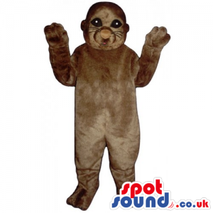 Customizable And Plain All Brown Seal Animal Mascot - Custom