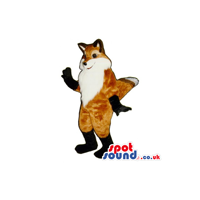 Customizable White And Brown Cute Fox Animal Mascot - Custom