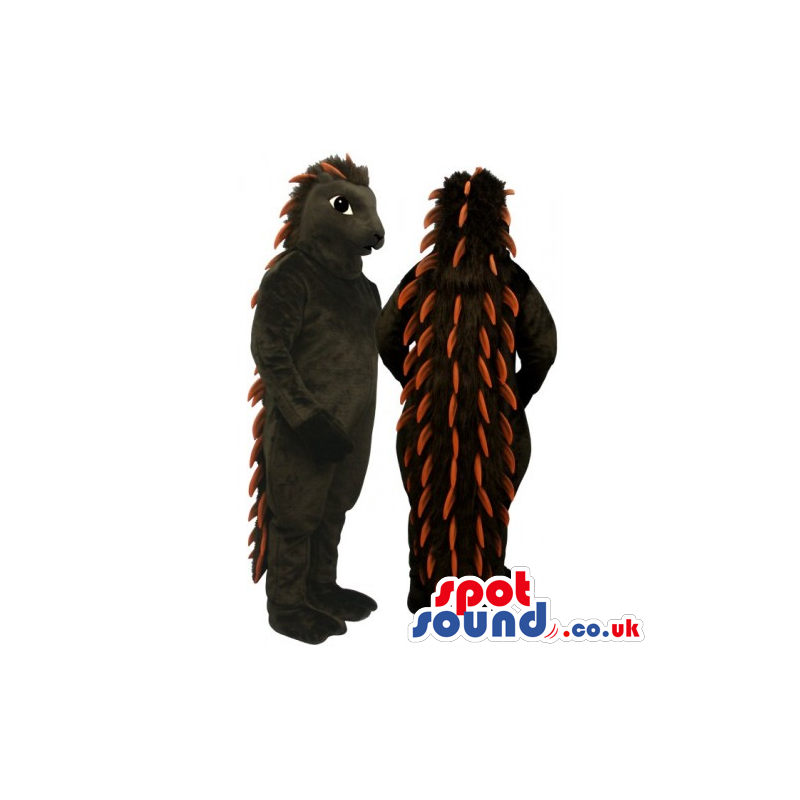 Customizable All Black Porcupine Animal Mascot With Brown